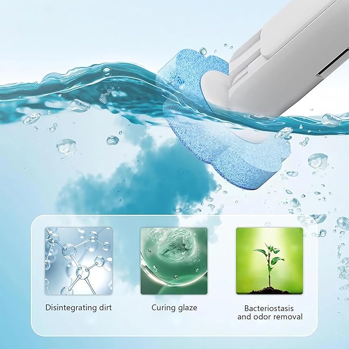 Disposable Toilet Brush with No-Touch System, Toilet Cleaning Wand Kit Includes 56 Refill Heads & Wall Mount Holder, Built-in Detergent, Hygienic Bathroom Cleaning Tool for Toilet Sink Shower