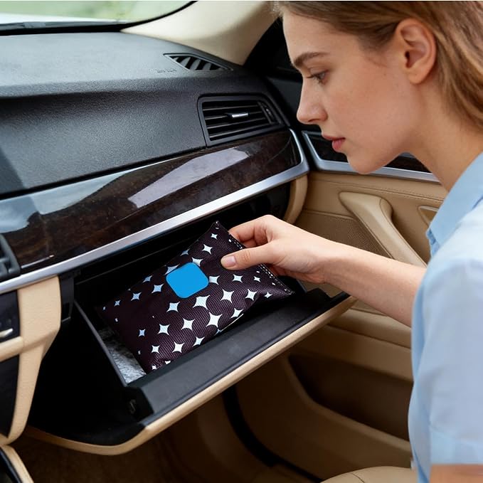 Car Dehumidifier - Reusable Silica Bead Pack, Moisture Control Device, Leakproof Pouch | Windshield Fog Remover, Vehicle Cabin Closet Basement Garage Home RV Camper Storage Humidity Absorber