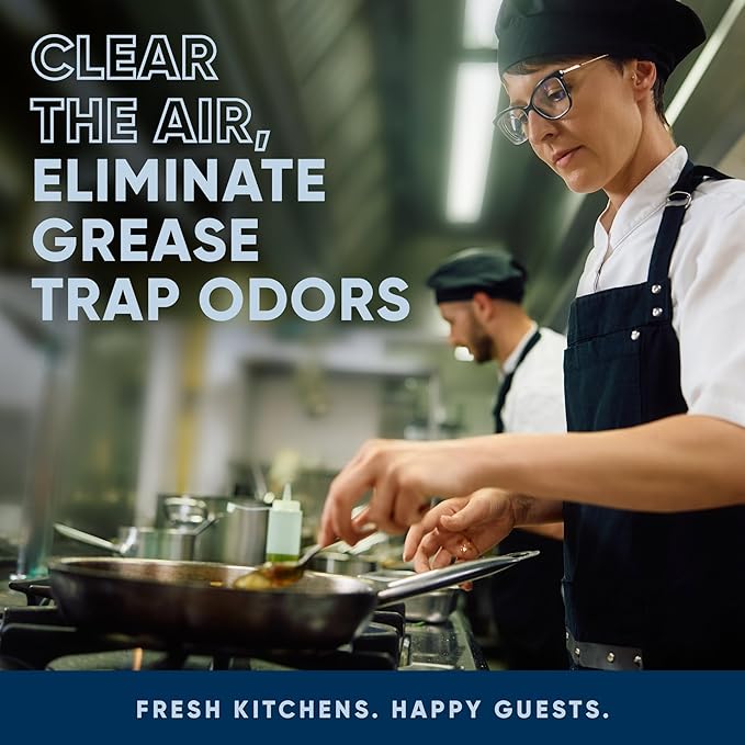 Eco Strong Commercial Grease Trap Treatment | Interceptor Grease Cleaner | Drop In Microbial Block Continually Digests Fats & Eliminate Odors (2 lbs)