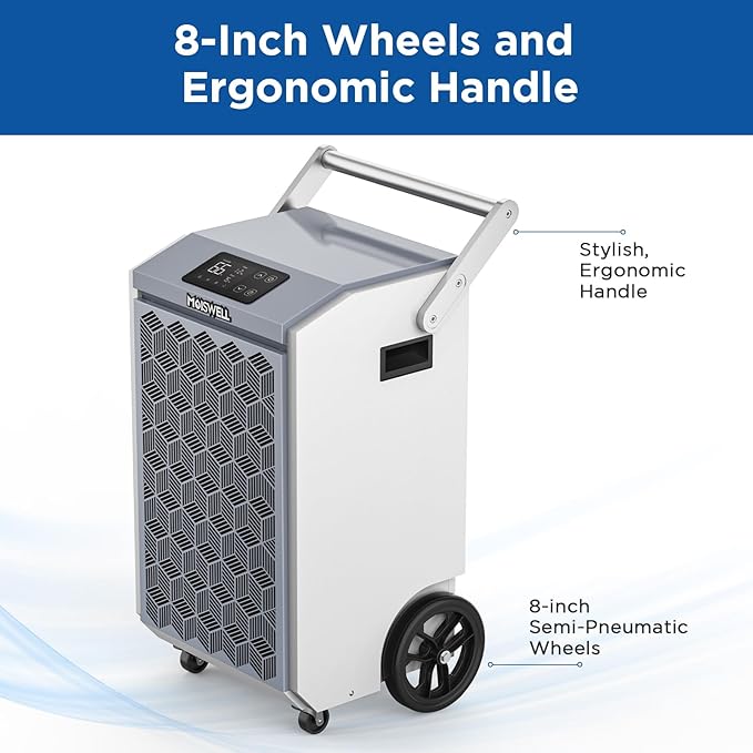 200 Pints Commercial Dehumidifier with Pump and Drain Hose for Basements, Heavy Duty Commercial Grade Dehumidifiers for Large Spaces, Warehouse, Industry Water Damage Unit, Auto Defrost