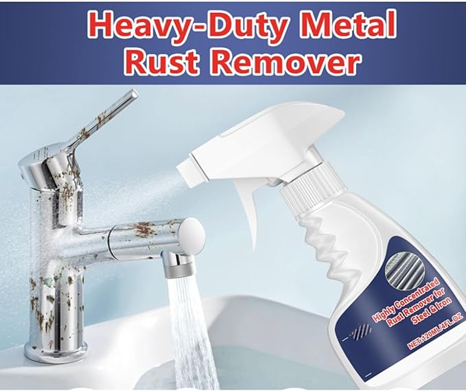 Highly Concentrated Rust Remover for Metal, Powerful Rust Removal Spray, Rust Stain Remover for Tools, Stainless Steel, Automotive Parts, Fast Acting Rust (1)