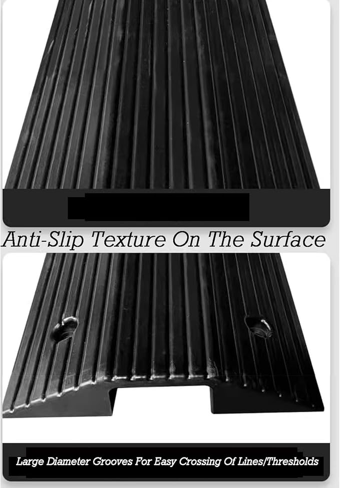 Speed Bumps Cable Protector,1-Piece Integrated Cable Cover Ramp,for Road Garage Gravel Roads Asphalt Concrete(80x40x8CM)