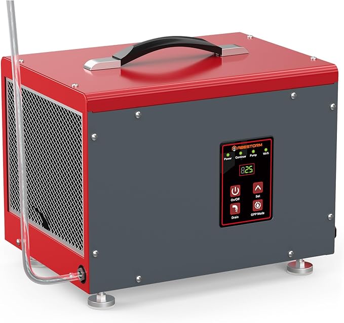 Abestorm 70 Pints Crawl Space Dehumidifiers with Pump, Compact Portable Commercial Dehumidifier Up to 1,000 sq. ft. Auto Defrost, Memory Starting Crawlspace Dehumidifiers