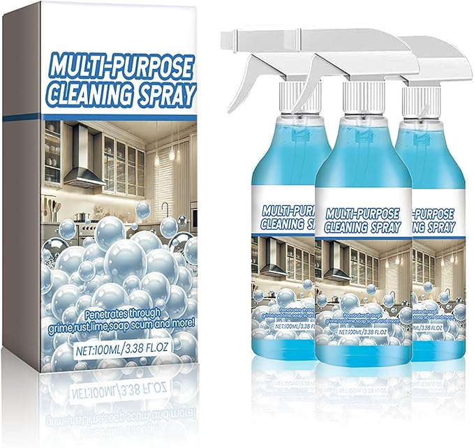 2026 Upgraded Splash Spray All-Purpose Cleaner Foam Tablets, Heavy-Duty Degreaser for Stove, Oven, Kitchenware, Grease & Grime Remover with Spray Bottle Kit (3)