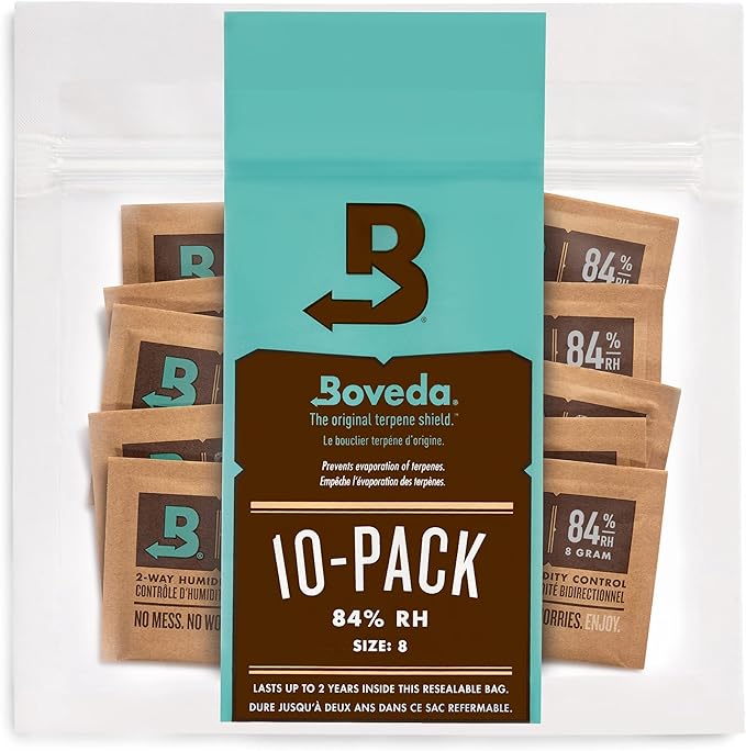 Boveda 84% Two-Way Humidity Control Packs for Woodwind Reeds – Size 8, 10 Pack – Moisture Absorbers – Protects Against Drying & Splitting – Individually Wrapped Reed Humidifiers for Day-of Performance