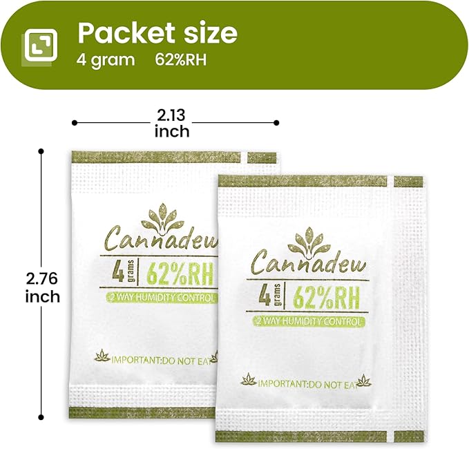 62% Two-Way Humidity Control Packets,4g (15 Pack) – Moisture Absorbers & Hydration Packets for Storage