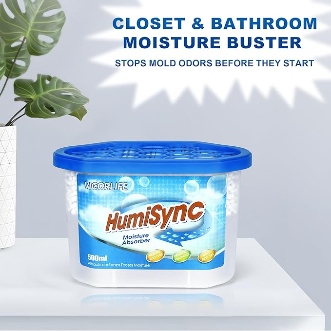 Moisture Absorber 6 Pack, 10.5 Oz Portable Humidity Absorber Boxes for Your Bathroom, RV & Car Moisture Control, Dehumidifiers Attracts Extra Moisture for Closet, Unscented