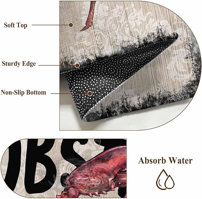 Nautical Ocean Wood Texture Runner Rug 2'x6', Hallway Runner Rugs Washable Non-Slip Bedside Floor Mats Carpet for Kitchen Bedroom Laundry Room Bathroom