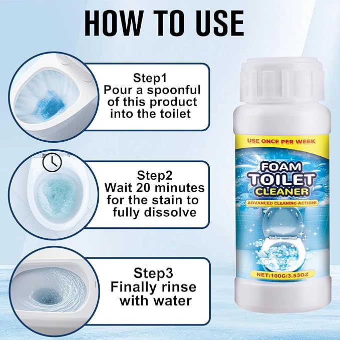 2PCS Foam Toilet Cleaner, 2025 New Toilet Bowl Cleaners, Advanced Bathroom Cleaner for Home, Powerful Instant Cleaneing for Toilets