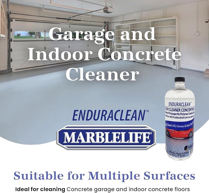 Marblelife EnduraCLEAN Garage and Indoor Concrete Floor Coating Cleaner, Effective Basement & Garage Floor Cleaner, Effective Concrete Cleaner, Ready-To-Use Cement Cleaner & Degreaser, 32 oz