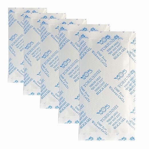 10 Gram Silica Gel Packets, Reusable Desiccant Packs for Storage, Rechargeable Moisture Absorber Food Grade Silica Gel Packs for Moisture Control [30 Packs]
