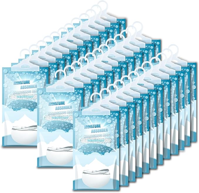 Moisture Absorbers Packets - 36 Pack Hanging Moisture Absorbers Dehumidifier Bags for Closet Bathroom Kitchen, Fragrance Free Humidity Absorber Packs, Removes Moisture & Odors