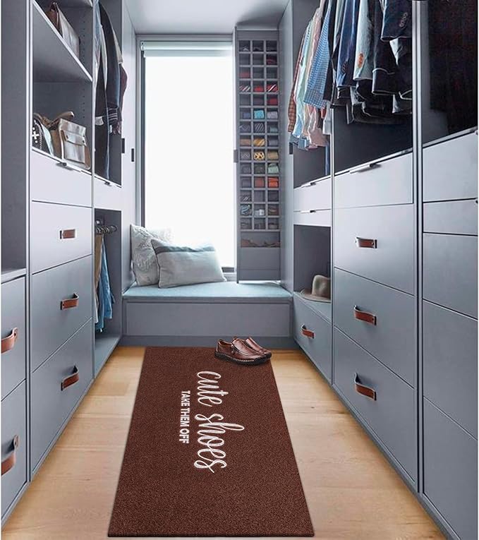 Cute Shoes Take Them Off Outdoor Mat Indoor Door Mat Entryway Rubber Backing Front Door Home Door Mats Welcome for Hallway Home Office Garden 47x18 inch Coffee