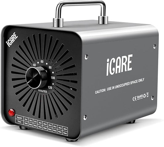 Ozone Generator, 48,000mg/h Commercial Ozone Machine Odor Removal, High Capacity O3 Odor Eliminator Deodorizer with 120Min Timer for Home, Pet, Smoke, Car, Basements for 4000 Square Feet Grey