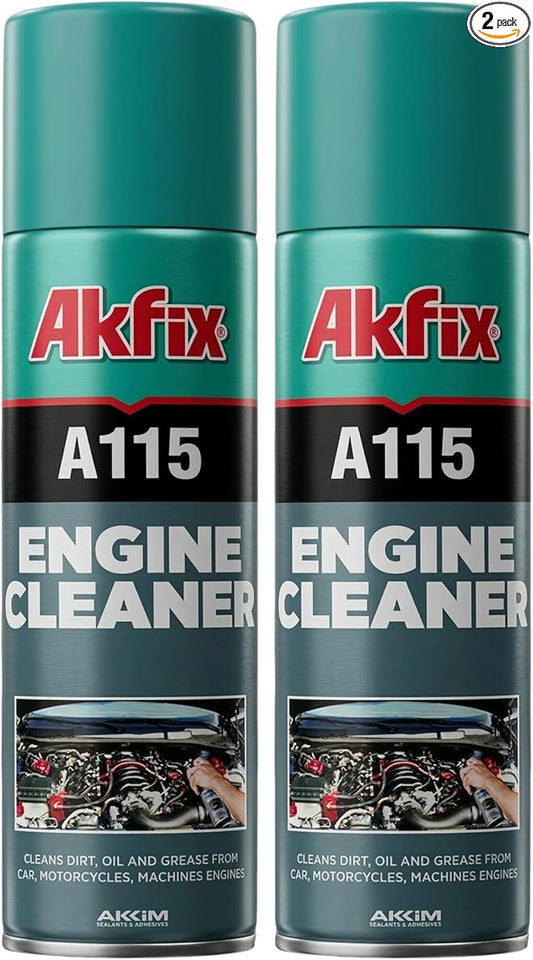 Akfix A115 Engine Cleaner and Degreaser - Quick and Bright Cleaner for Car, Motorcycle, Automotive and Machine Engine - Oil Grease Remover, Degreaser Cleaner Spray | 2 Pack, 16.9 Oz.