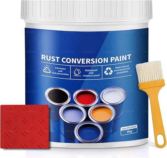 Rust Gel Rust Converter - 35.3 Fl Oz, Rust Remover for Metal, Anti Rust Paint with Brush, Eliminates Oxides from Aluminum, Cast Iron, and Steel (Red,35.3 Fl Oz)