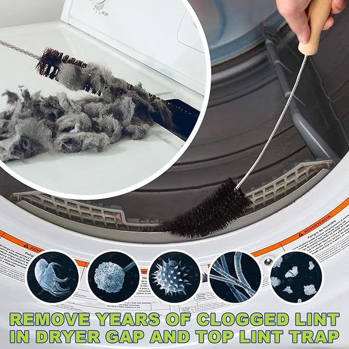 Sealegend Dryer Vent Cleaner Kit Dryer Lint Vac Attachment with Brush, Lint Remover, Dryer Vent Vacuum Hose Cleaning Tools, Grey