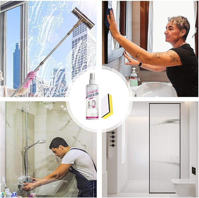 Powerful Bathroom Descaler - Cleaning Foam, Stain Remover with 100ml Capacity, Toilet Cleaner with Multi- Formula, Bowl Agent Spray, Hard Water for Home Use