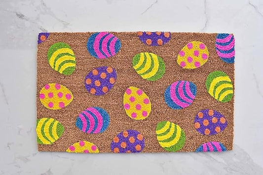Easter Egg Lucky Shamrock Doormat Bath Rug Welcome Mat Non-Slip Dust Floor Carpet for Kitchen Front Hall Lawn 18x30 inch