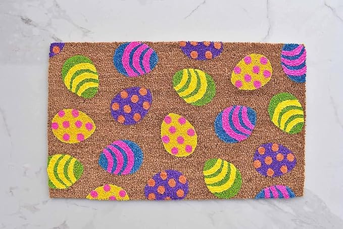 Easter Egg Lucky Shamrock Doormat Bath Rug Welcome Mat Non-Slip Dust Floor Carpet for Kitchen Front Hall Lawn 16x24 inch