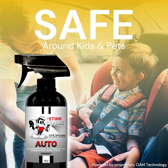 The Stink Solution Car, Kitchen, & Bathroom Odor Eliminator Spray | Trash Can & Toilet Deodorizer, Kitchen Spray, Garbage Odor Remover | 3 4 oz Bottles in Midnight, Sugar Cookie, & Shower Fresh Scents