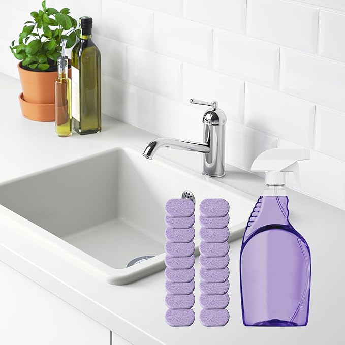 Kitchen Cleaner Spray, Splash Spray Cleaner Bottle with 18PCS Cleaning Tablets, Multi Purpose Kitchen for Oven Bathroom, Splash