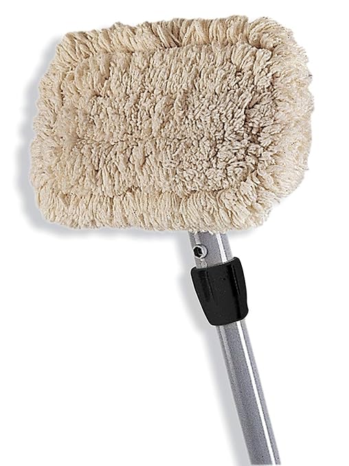 Rubbermaid Commercial 4 Piece Wall Washer Kit, 60-inch Aluminum Handle, Head, and 2 Cotton Pads, for Wall/Ceiling/Floor/Bathroom Cleaning