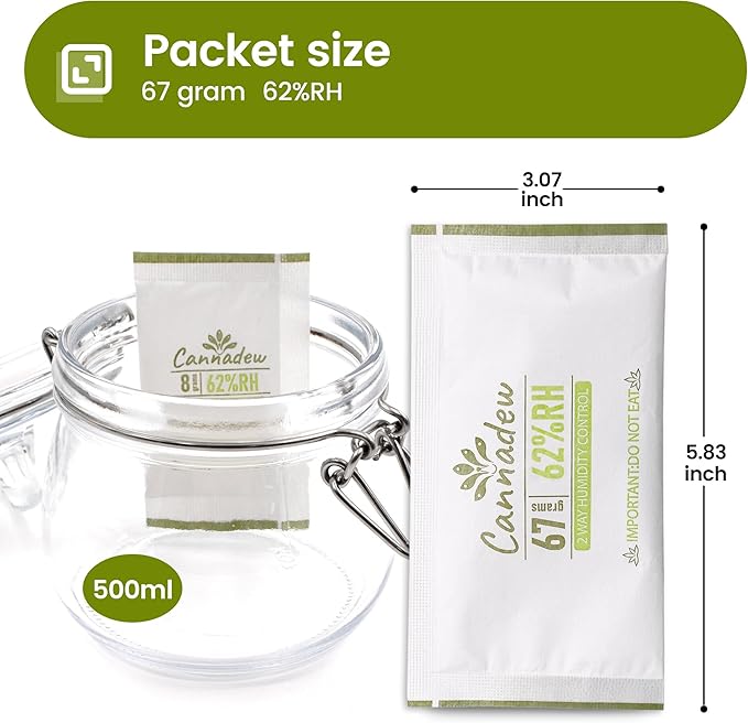 62% Two-Way Humidity Control Packets, 67g (10 Pack) – Moisture Absorbers & Hydration Packets for Storage