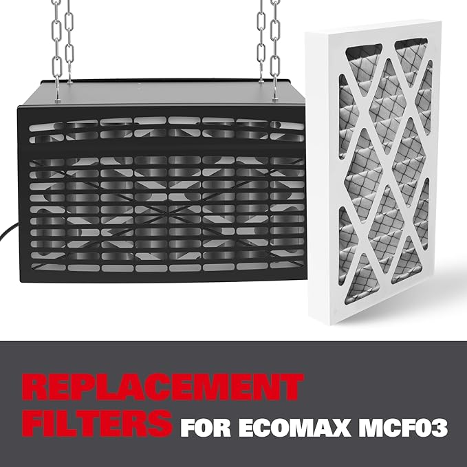 ECOMAX Air Filtration System Replacement Filters Set, 1 Internal Filter and 1 External Filter, Suitable for Ecomax MCF03 Air Filtration System Dust Collectors for Woodworking, MCF03AC1