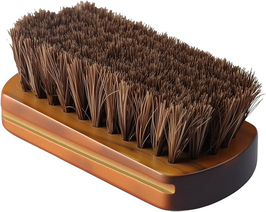 Driak 1Pcs Professional Wooden Handle Horsehair Bristles Hair Brush Leather Boot Shoes Polishing Brush Solid Wood Car Cleaning Brush