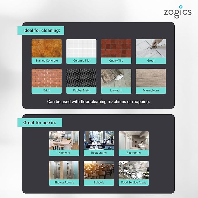 Zogics Enzyme Enriched Floor Cleaner & Deodorizer Concentrate, 128 oz - Makes up to 128 Gallons