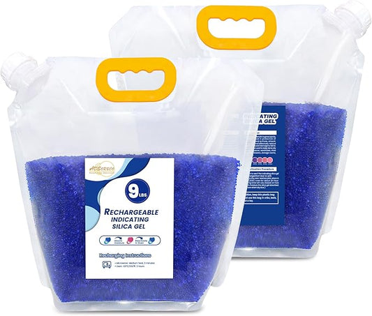 Premium Blue to Pink 3mm Silica Beads, Reusable Desiccant Bulk for 3D Filament, Electronics, Cameras, Jewelry, and Safes (Blue to Pink, 3 * 9LBS)