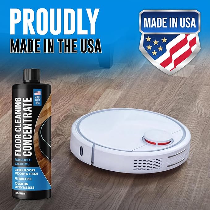 Samorillo Robot Vacuum Floor Cleaning Concentrate for Mops - 75+ Refills Per Bottle - Compatible with Roborock, Tineco, iFloor, Etc. - Hardwood & Multi-Surface - Made in USA - Non-Toxic, Residue-Free