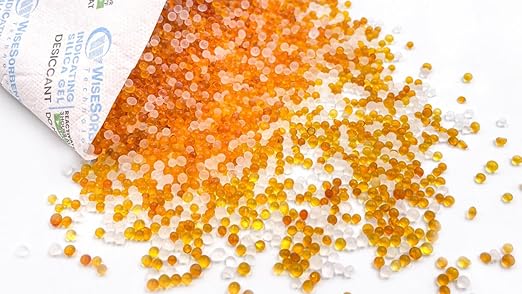Wisesorb 200 Gram [50 Packs] Silica Gel Desiccant Packets with Orange Indicating Beads, Rechargeable Silica Packs, Moisture Absorbers for 3D Printer Filament Gun Safe Camera Electronics Equipment