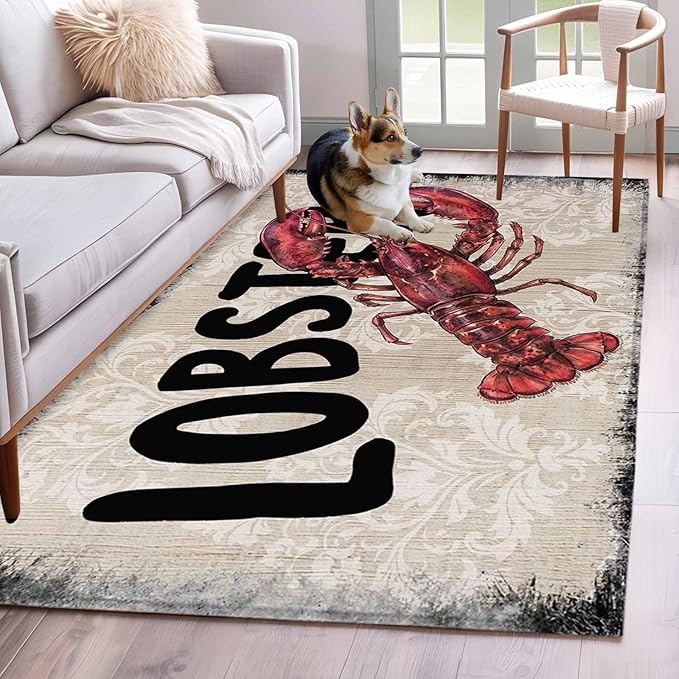 Nautical Ocean Wood Texture 3'x5' Area Rugs, Washable Area Rugs Non-Slip Indoor Floor Mats Carpet for Living Room Bedroom Dining Room