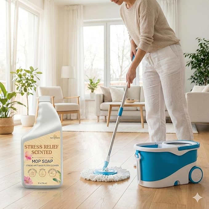 NOYATECH Scented Mop Soap – Stress Relief Aromatherapy Floor Cleaner Concentrate | Non-Toxic, Pet Safe, No Residue | Safe for Hardwood, Tile, Marble, Stone & Grout | All Mop Types | Made in USA