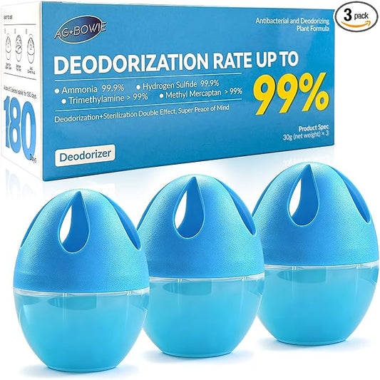 Refrigerator Deodorizer 3 Pack, Natural Plant Fridge Deodorizer Long-Lasting Odor Eliminator for Refrigerator, Air Freshener for Kitchen, Shoe Cabinet, Pet Areas