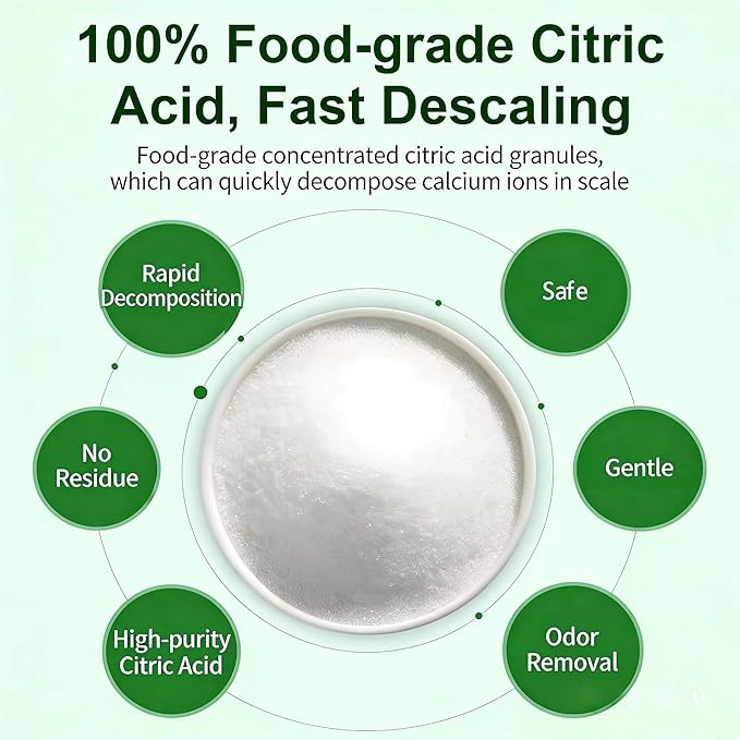 Citric Acid Descaling Agent, Food Grade Concentrated Powder, Individually Wrapped Descalers for Kettles, Household Kitchen Appliances, Powerful Limescale Remover, Fast Descaling Clean and Safe (10)
