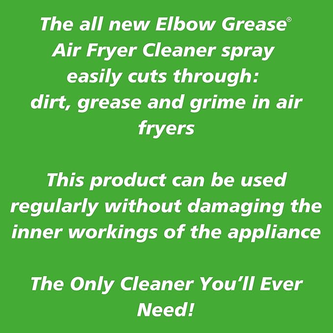 Elbow Grease Air Fryer Cleaner Spray | Spray, Foam, Wipe, Rinse - Cuts Through Dirt, Grease & Grime (Lemon Fresh, 500ml)