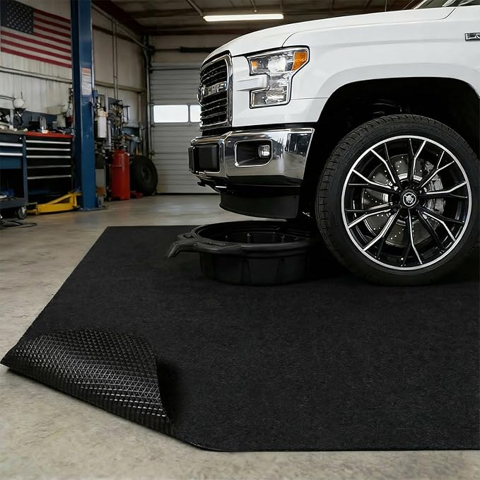 Golener Oil Spill Mat - 36”x59” Garage Floor Mat for Under Car, Absorbent Oil Mat, Rubber Floor Mats, Waterproof, Contain Liquid, Protect Garage Surface from Spills, Reusable, Washable, Durable, Black