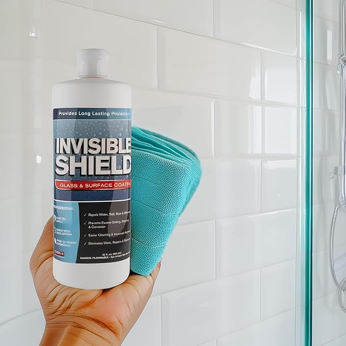 Unelko Invisible Shield Glass and Surface Coating 32oz, Liquid Glass Protection Coating for Mirrors, Tiles, Windshields, Solar Panels, and More, Glass Surface Protector and Sealant Spray