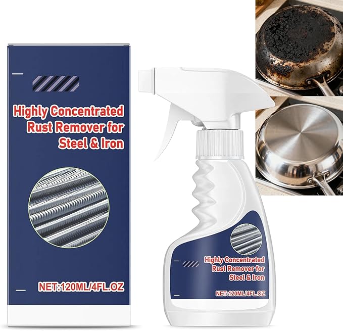 OJJ 2026 New Highly Concentrated Steel Rust Remover, Meigline Rust Remover for Steel & Iron, Powerful Rust Stain Remover for Tools, Stainless Steel, Automotive Parts, Fast Acting Rust-120ml (1 PCS)