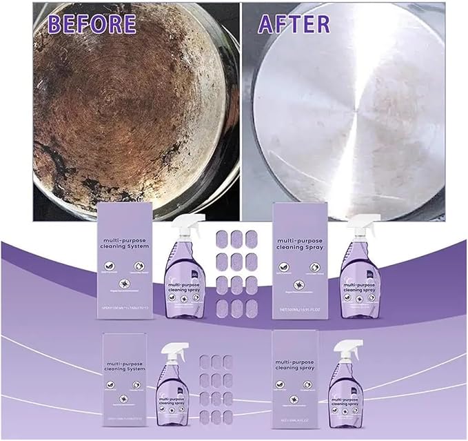 Nuroclean Spray Concentrated Cleaning Tablets, Powerful Stubborn Stains RemoverMulti-Surface Cleaner for Home, Kitchen, Bathroom or More