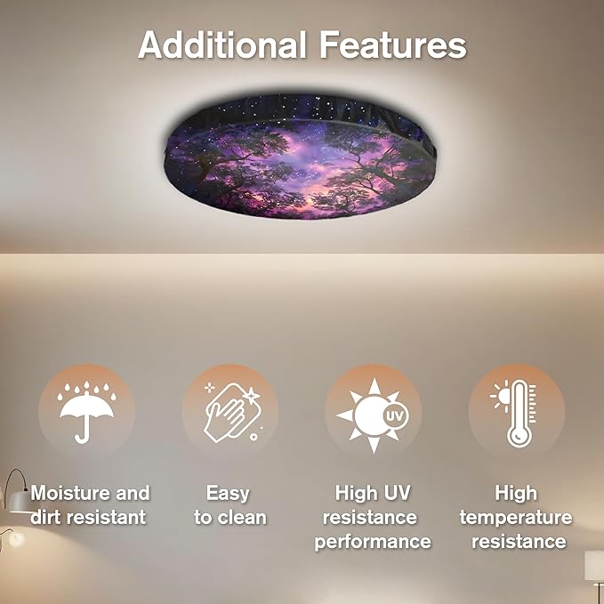 12" Ceiling Light Cover, 1 Pcs Flush Mount Light Fixture Cover, Fabric Ceiling Light Fixture Cover, Light Filters for Bedroom, Kitchen, Hallways/Entryways, Office, Basement (Dreamgrove)