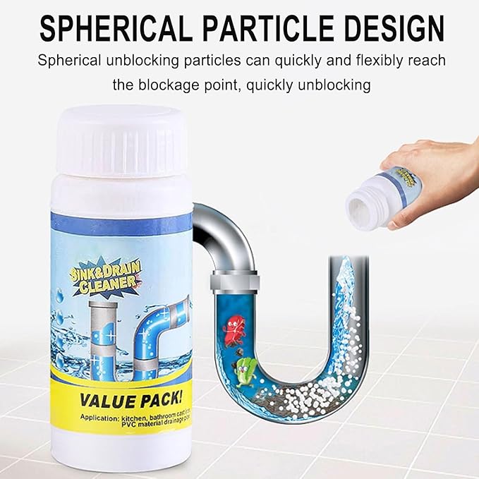 Foam Toilet Bowl Cleaner and Sink Drain Cleaner, Powerful Foaming Cleaner for Bathroom and Kitchen Pipes, Fast-Acting Drain Opener for Hair, Grease, Organic Clogs, Easy-to-Use Formula (2)