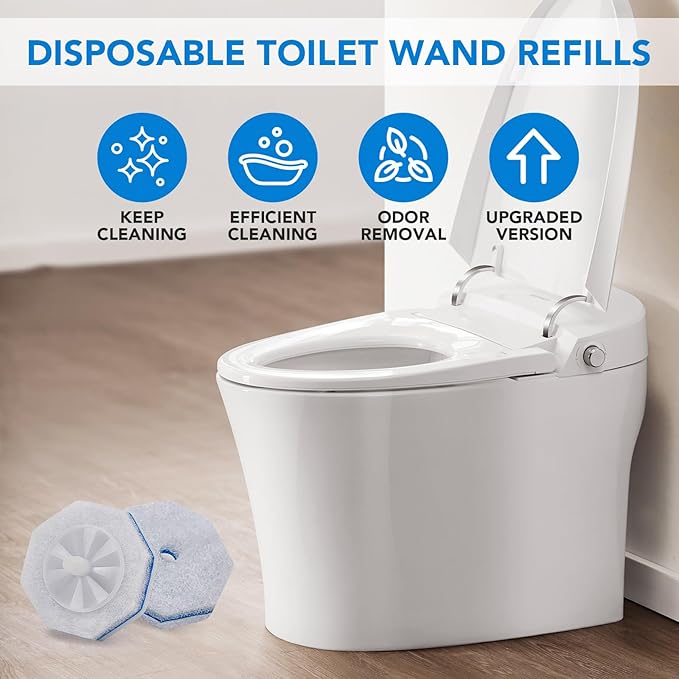 50 Count Toilet Wand Refills for Clorox, Upgrade Disposable Replace Brush Heads Compatible with Clorox Toilet Wand for Toilet and Bathroom Cleaning