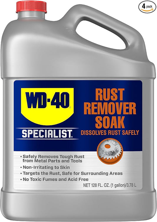 WD-40 Specialist Rust Remover Soak, One Gallon [4-Pack]