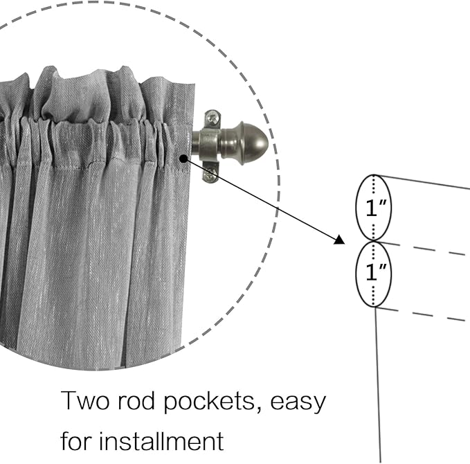 H.VERSAILTEX Sheer Door Curtain Closet Linen Textured Curtains Sheer Doorway Light Filtering Voile Patio Glass Doors Rod Pocket Curtain French Door, 52 x 72 inches Long, Charcoal Grey, 1 Panel