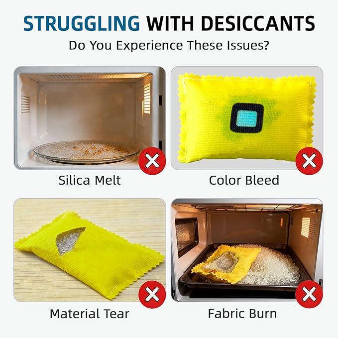 500g × 2 [2.2 lb]Reusable Desiccant Packs for Storage, Color Indicating Silica Gel Desiccant Packets, Fast Reactivated Rechargeable, Moisture Absorbers for Storage Car Closet Gun Safe RV