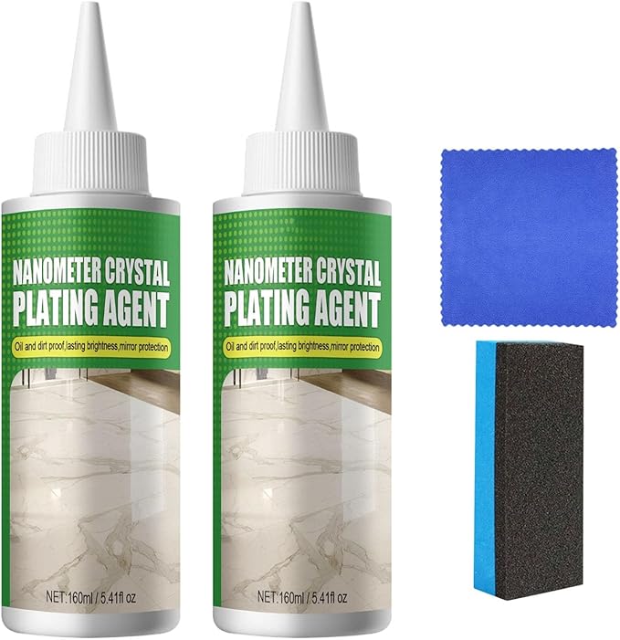 Tiles Scratch Remover Polish Solution with Applicators Sponge Cleaning Cloth for Kitchen Countertop Floor Restorations Ceramic Tiles Restorer with Sponge Brush Tiles Scratch Repair Tools